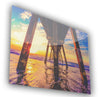 A metal print of a pier with a colorfull sunset. Metal Prints are stunning and produce a gallery quality display.  Enhance your print with a spotlight to produce an almost glowing appearance.